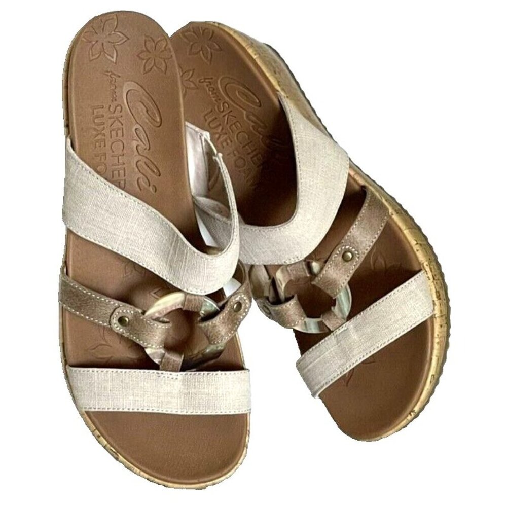 Skechers Women's 10 Beverlee-Sail Away Wedge Sandal Vacation Beachy Travel